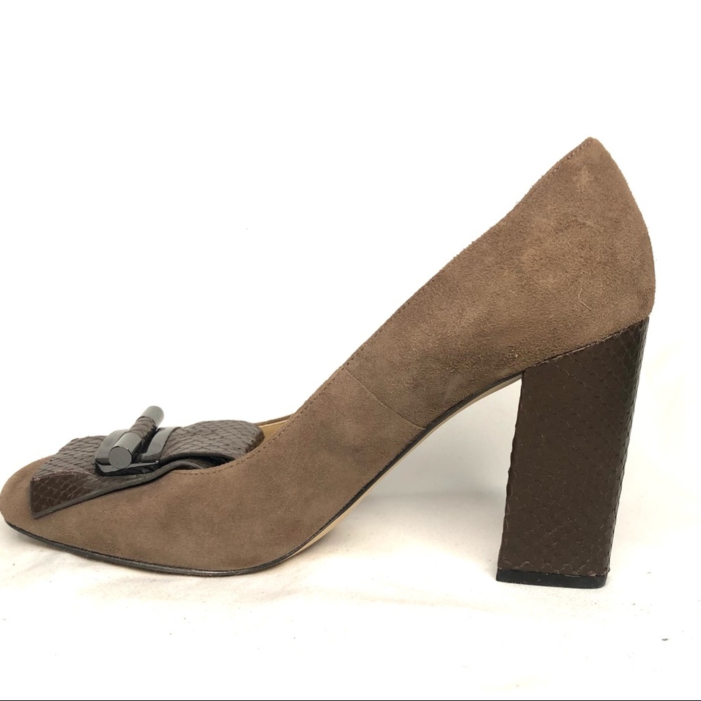 Michael Kors Leather Slip on Heels Sz 7 1/2 - Picture 6 of 16